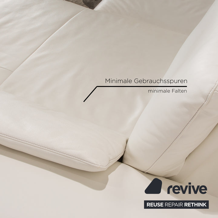 Willi Schillig Samiraa Leder Sofa Garnitur Weiß Recamiere Rechts Ecksofa Hocker Couch manuelle Funktion  Status