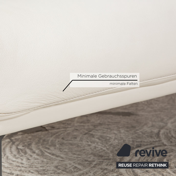 Willi Schillig Samiraa Leder Sofa Garnitur Weiß Recamiere Rechts Ecksofa Hocker Couch manuelle Funktion  Status
