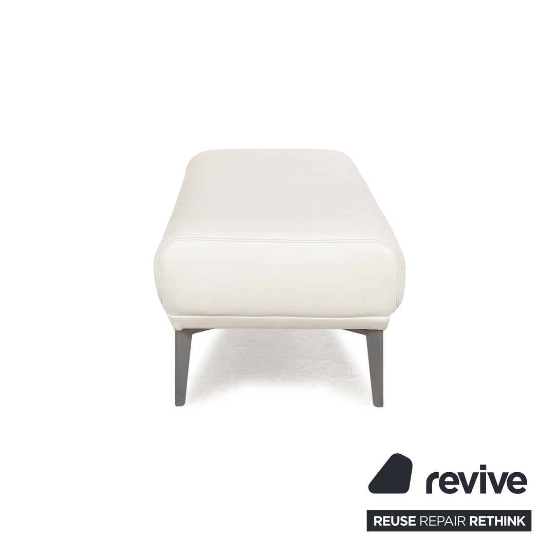 Willi Schillig Samiraa Leder Sofa Garnitur Weiß Recamiere Rechts Ecksofa Hocker Couch manuelle Funktion  Status