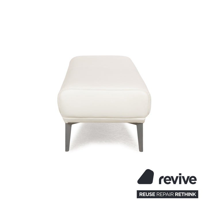 Willi Schillig Samiraa Leder Sofa Garnitur Weiß Recamiere Rechts Ecksofa Hocker Couch manuelle Funktion  Status