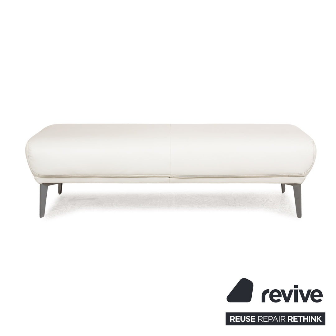 Willi Schillig Samiraa Leder Sofa Garnitur Weiß Recamiere Rechts Ecksofa Hocker Couch manuelle Funktion  Status