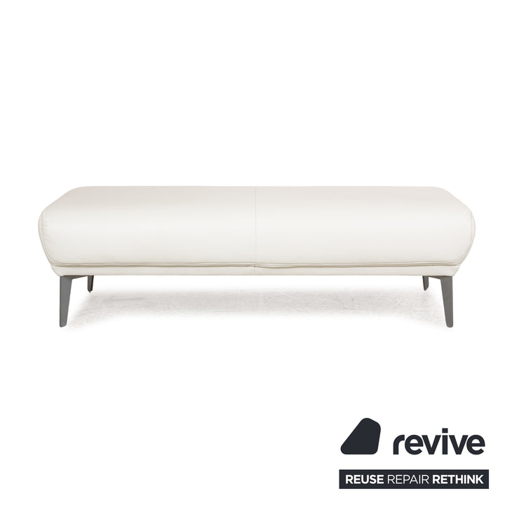 Willi Schillig Samiraa Leder Sofa Garnitur Weiß Recamiere Rechts Ecksofa Hocker Couch manuelle Funktion  Status