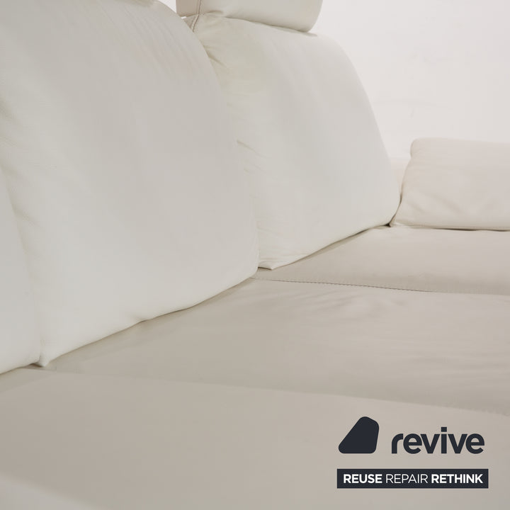 Willi Schillig Samiraa Leder Sofa Garnitur Weiß Recamiere Rechts Ecksofa Hocker Couch manuelle Funktion  Status