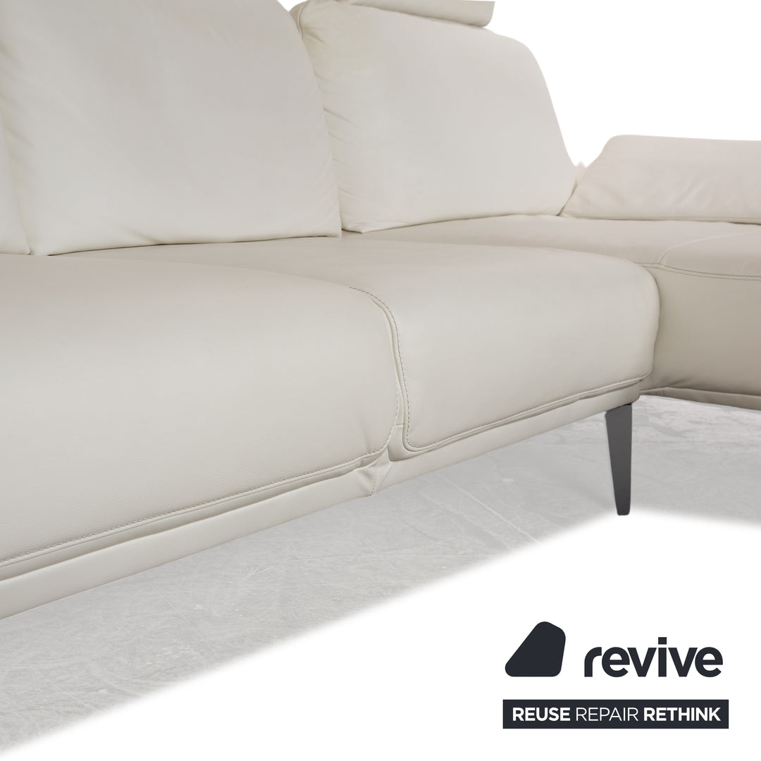 Willi Schillig Samiraa Leder Sofa Garnitur Weiß Recamiere Rechts Ecksofa Hocker Couch manuelle Funktion  Status
