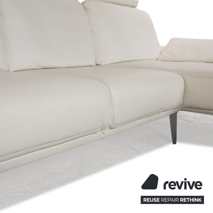 Willi Schillig Samiraa Leder Sofa Garnitur Weiß Recamiere Rechts Ecksofa Hocker Couch manuelle Funktion  Status