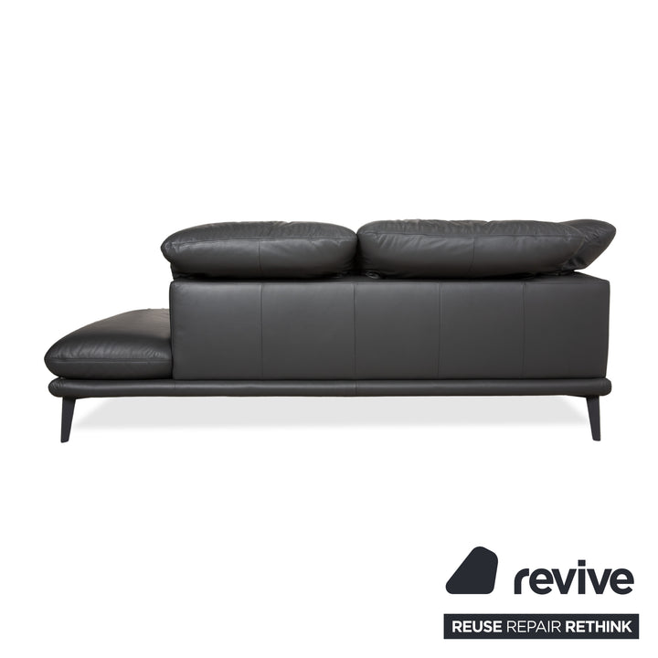 Willi Schillig Sherry Leder Ecksofa Dunkelgrau Anthrazit manuelle Funktion Sofa Couch
