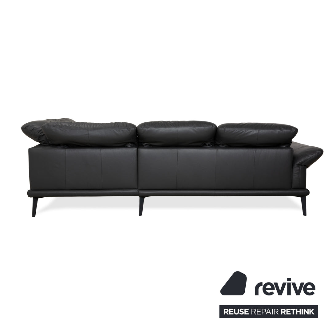 Willi Schillig Sherry Leder Ecksofa Dunkelgrau Anthrazit manuelle Funktion Sofa Couch