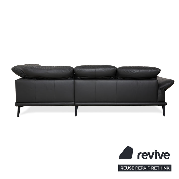 Willi Schillig Sherry Leder Ecksofa Dunkelgrau Anthrazit manuelle Funktion Sofa Couch