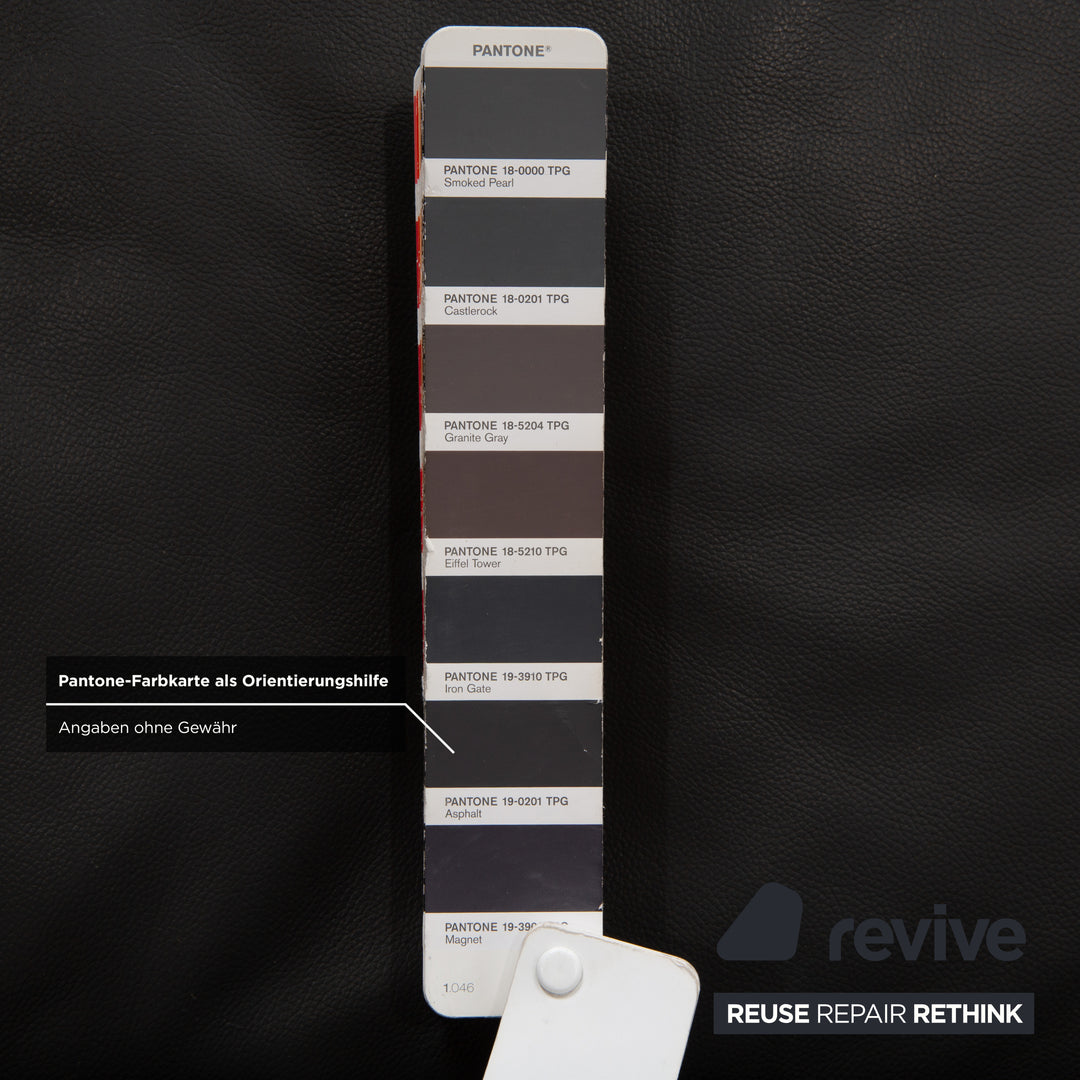 Willi Schillig Sherry Leder Ecksofa Dunkelgrau Anthrazit manuelle Funktion Sofa Couch