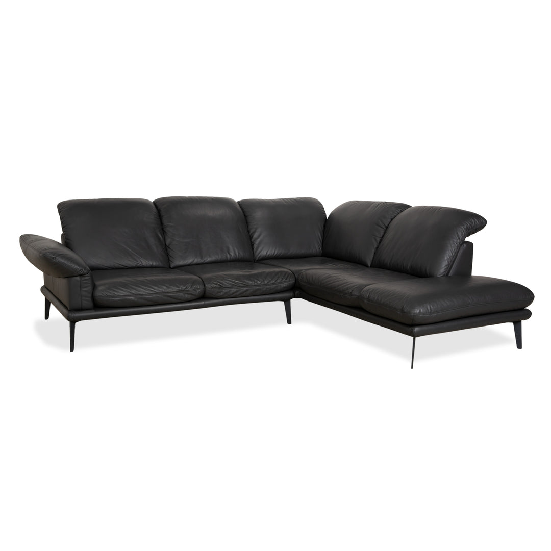 Willi Schillig Sherry Leder Ecksofa Dunkelgrau Anthrazit manuelle Funktion Sofa Couch