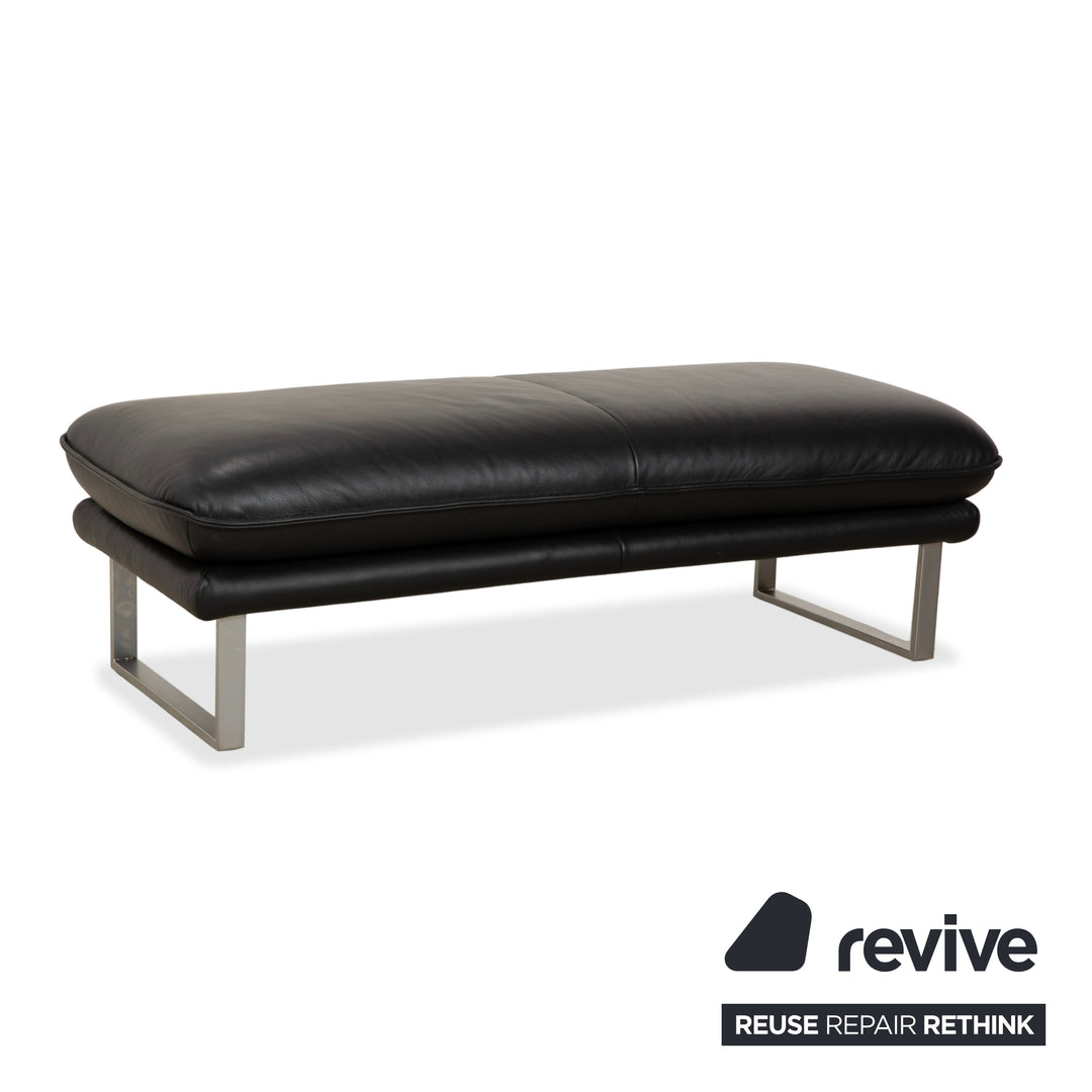 Willi Schillig Sherry Leder Ecksofa Hocker Schwarz Sofa Couch manuelle Funktion