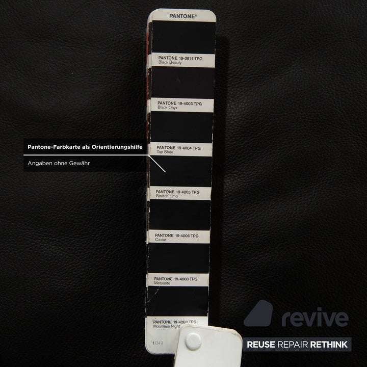 Willi Schillig Sherry Leather Corner Sofa Ottoman Black Sofa Couch Manual Function