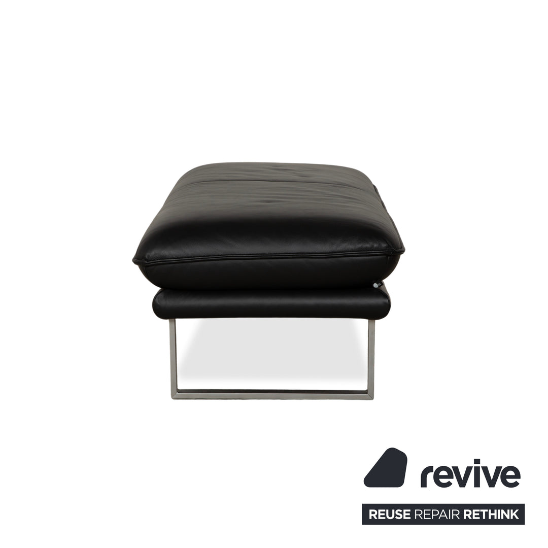 Willi Schillig Sherry Leather Corner Sofa Ottoman Black Sofa Couch Manual Function