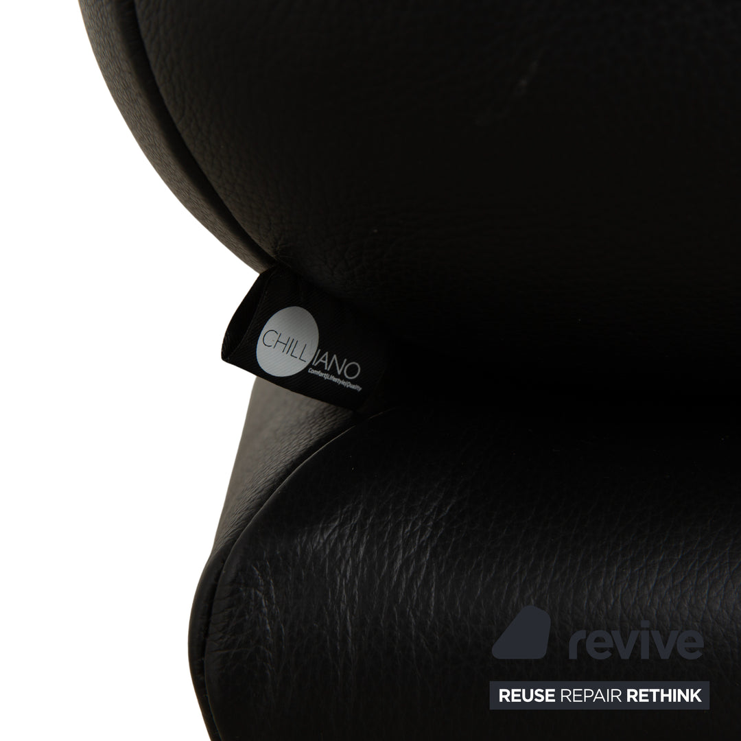 Willi Schillig Sherry Leather Corner Sofa Ottoman Black Sofa Couch Manual Function