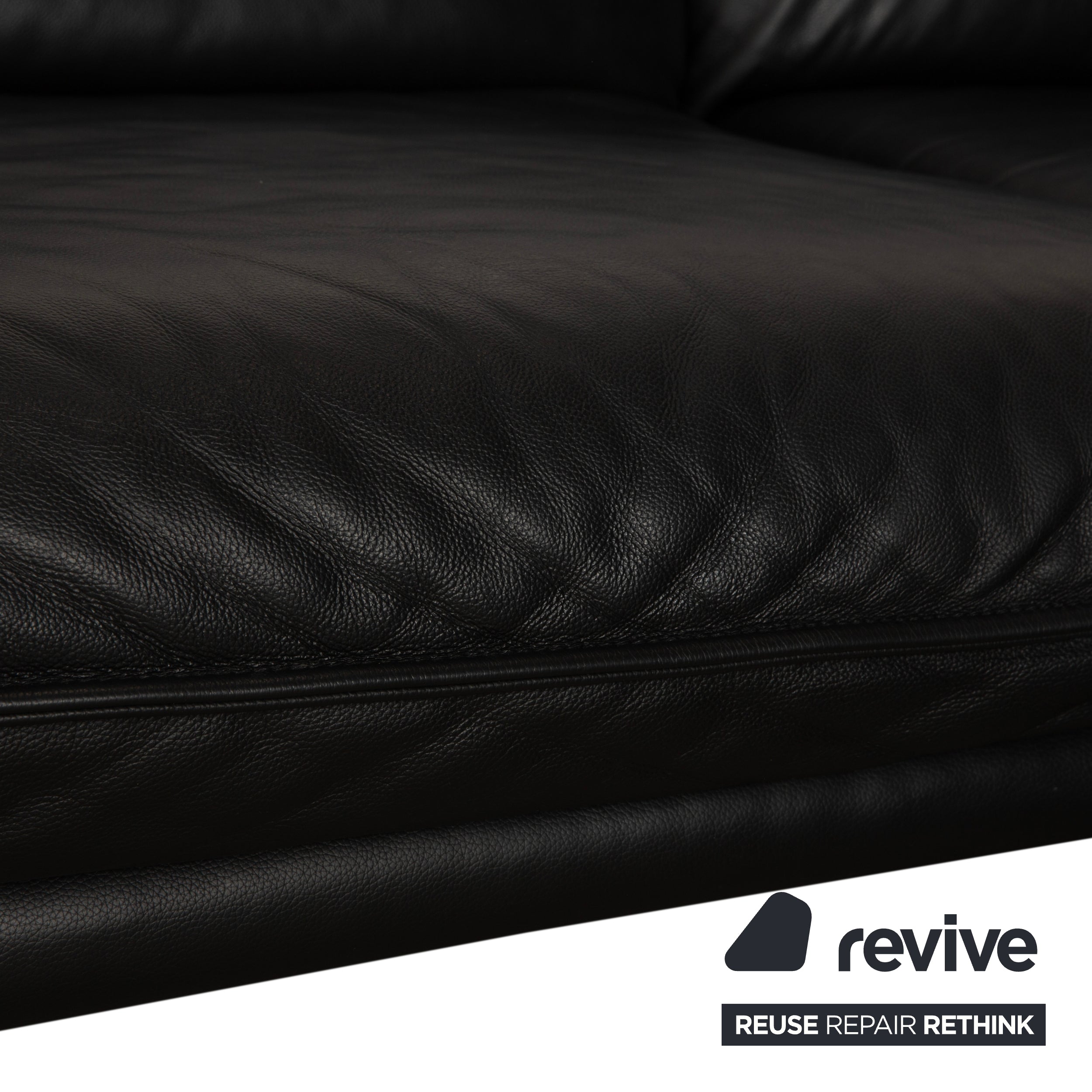 Willi Schillig Sherry Leder Ecksofa Schwarz Sofa Couch manuelle Funktion