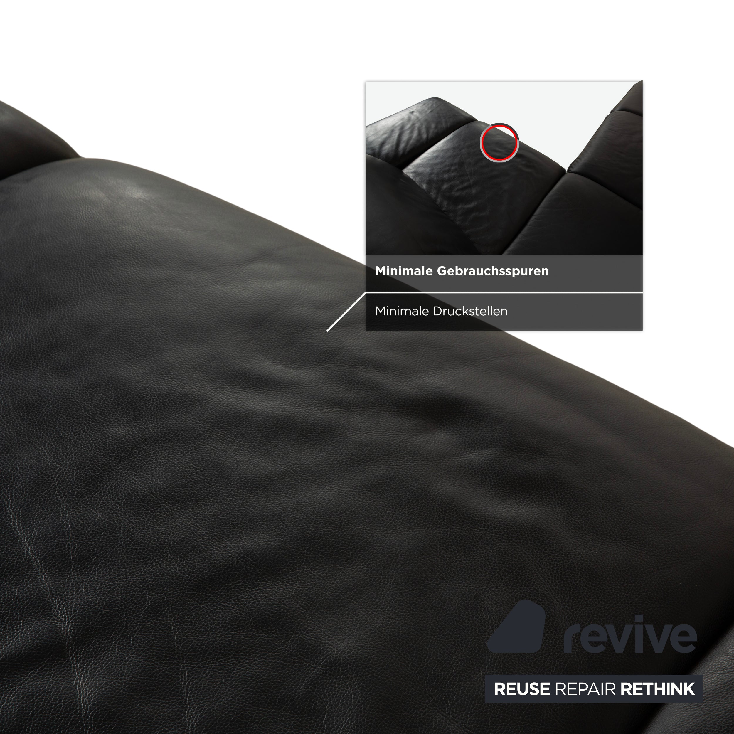 Willi Schillig Sherry Leder Ecksofa Schwarz Sofa Couch manuelle Funktion