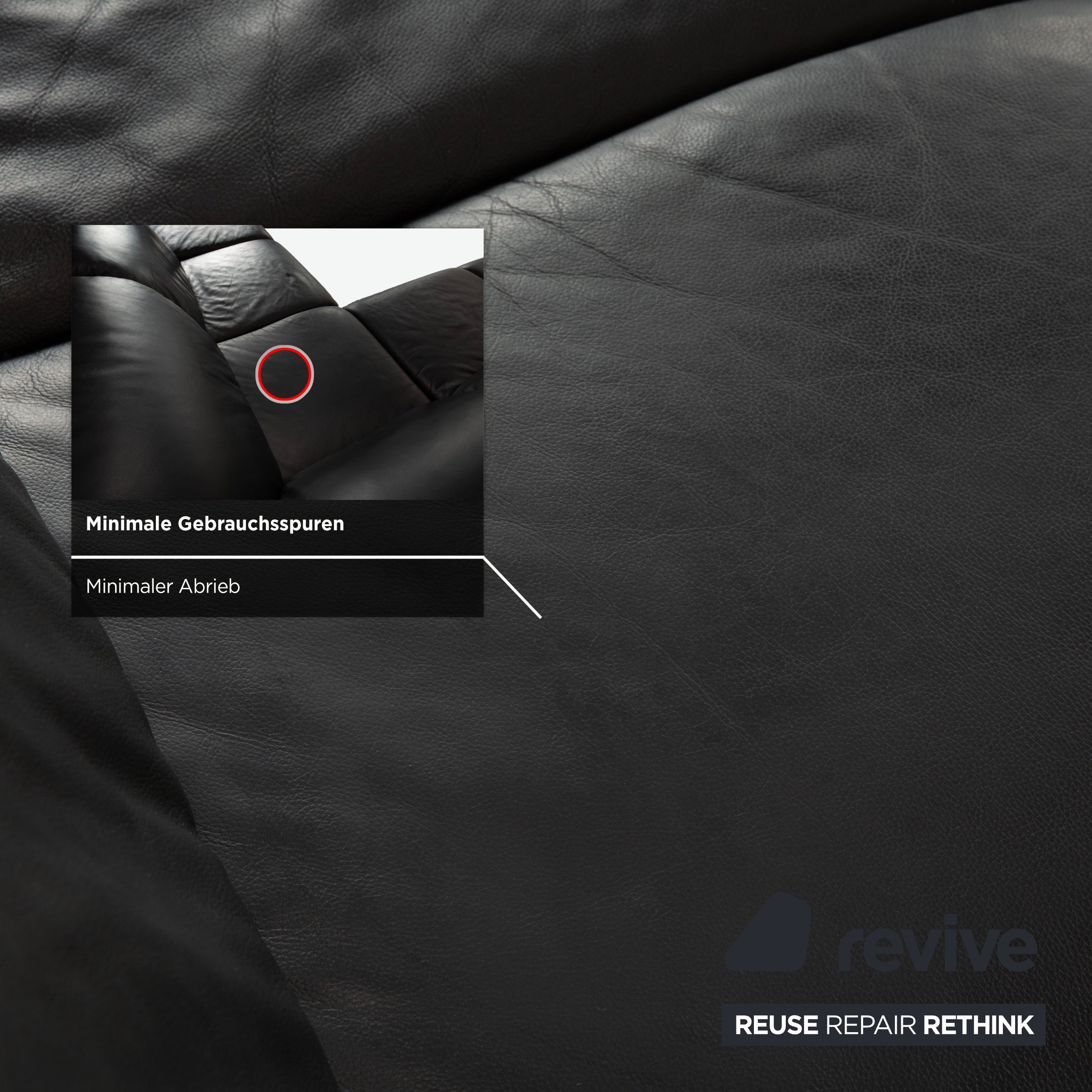 Willi Schillig Sherry Leder Ecksofa Schwarz Sofa Couch manuelle Funktion