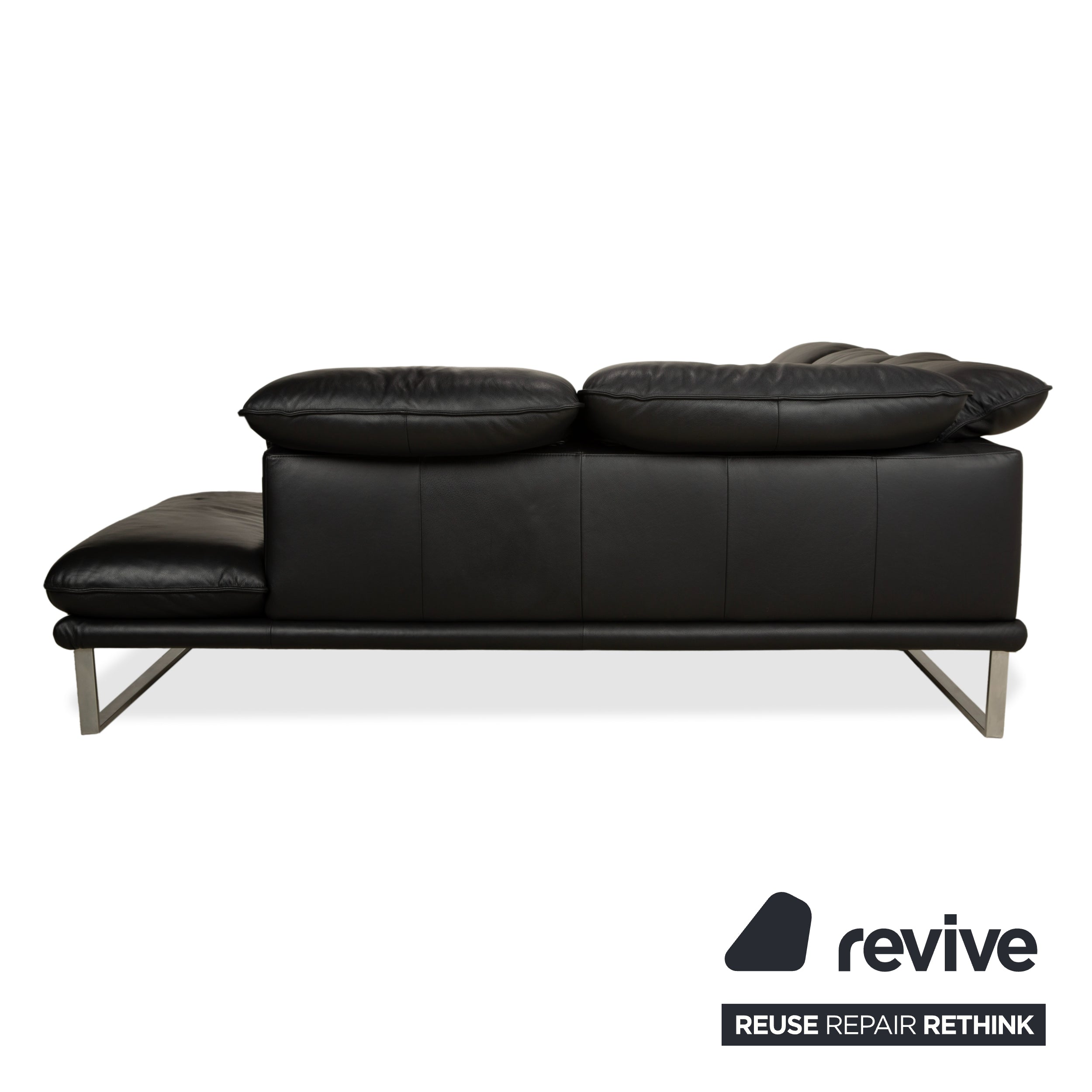 Willi Schillig Sherry Leder Ecksofa Schwarz Sofa Couch manuelle Funktion