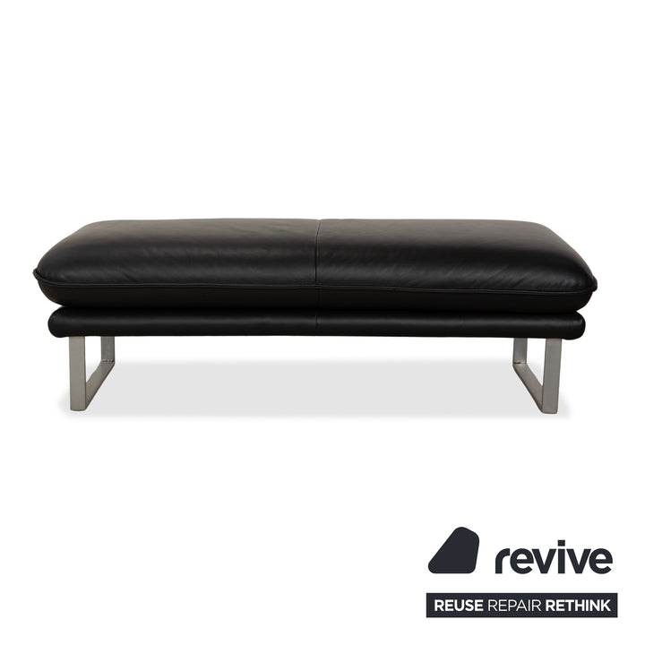 Willi Schillig Tabouret en Cuir Sherry Noir