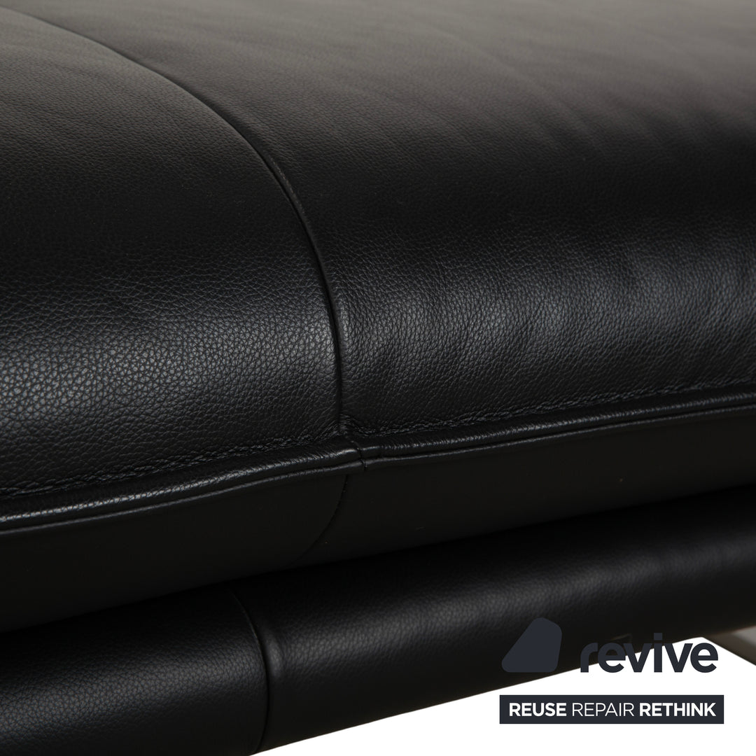 Willi Schillig Tabouret en Cuir Sherry Noir