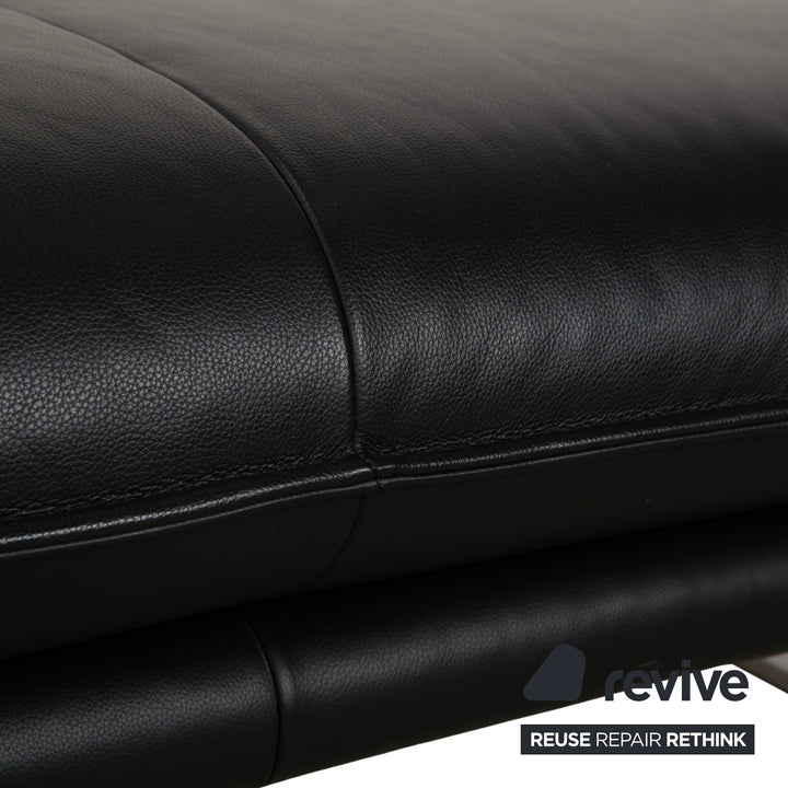 Willi Schillig Tabouret en Cuir Sherry Noir