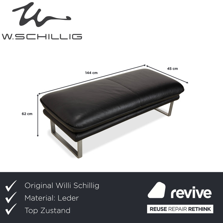 Willi Schillig Tabouret en Cuir Sherry Noir