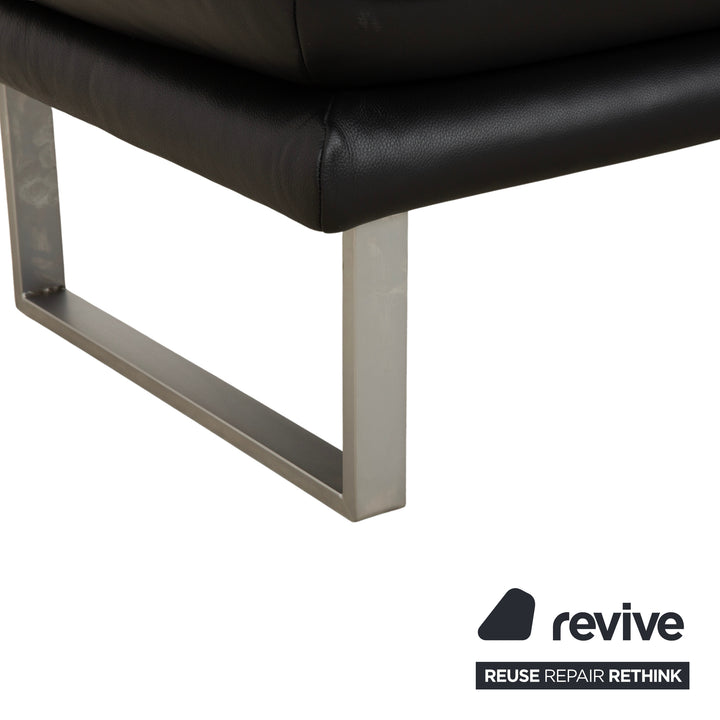 Willi Schillig Tabouret en Cuir Sherry Noir