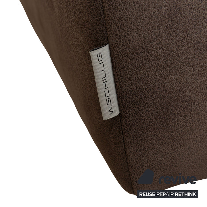 Willi Schillig Sinaatra canapé d'angle en tissu marron méridienne gauche canapé canapé