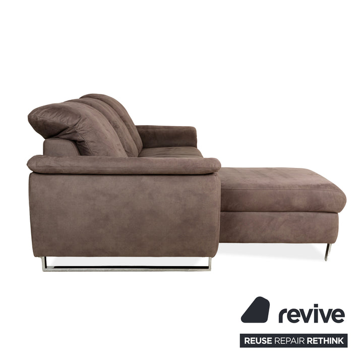 Willi Schillig Sinaatra canapé d'angle en tissu marron méridienne gauche canapé canapé