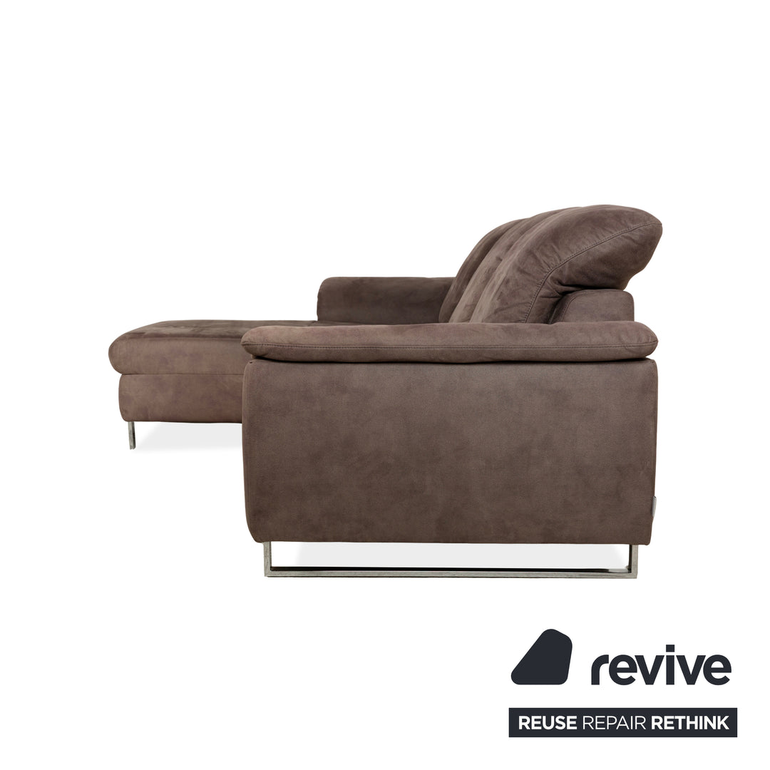 Willi Schillig Sinaatra canapé d'angle en tissu marron méridienne gauche canapé canapé