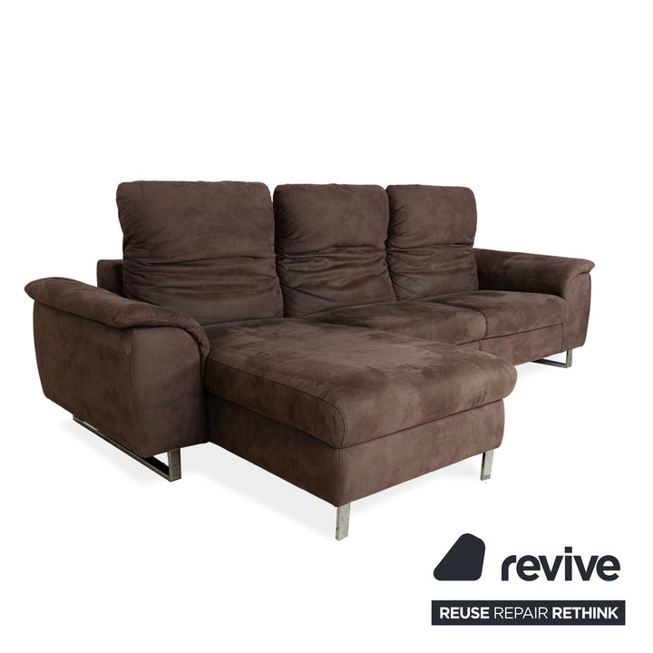 Willi Schillig Sinaatra canapé d'angle en tissu marron méridienne gauche canapé canapé