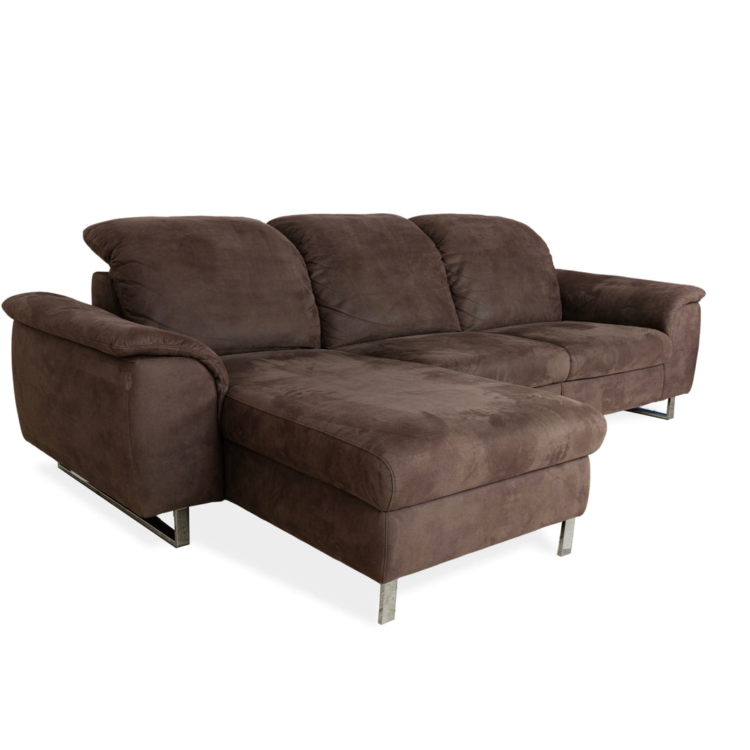 Willi Schillig Sinaatra canapé d'angle en tissu marron méridienne gauche canapé canapé