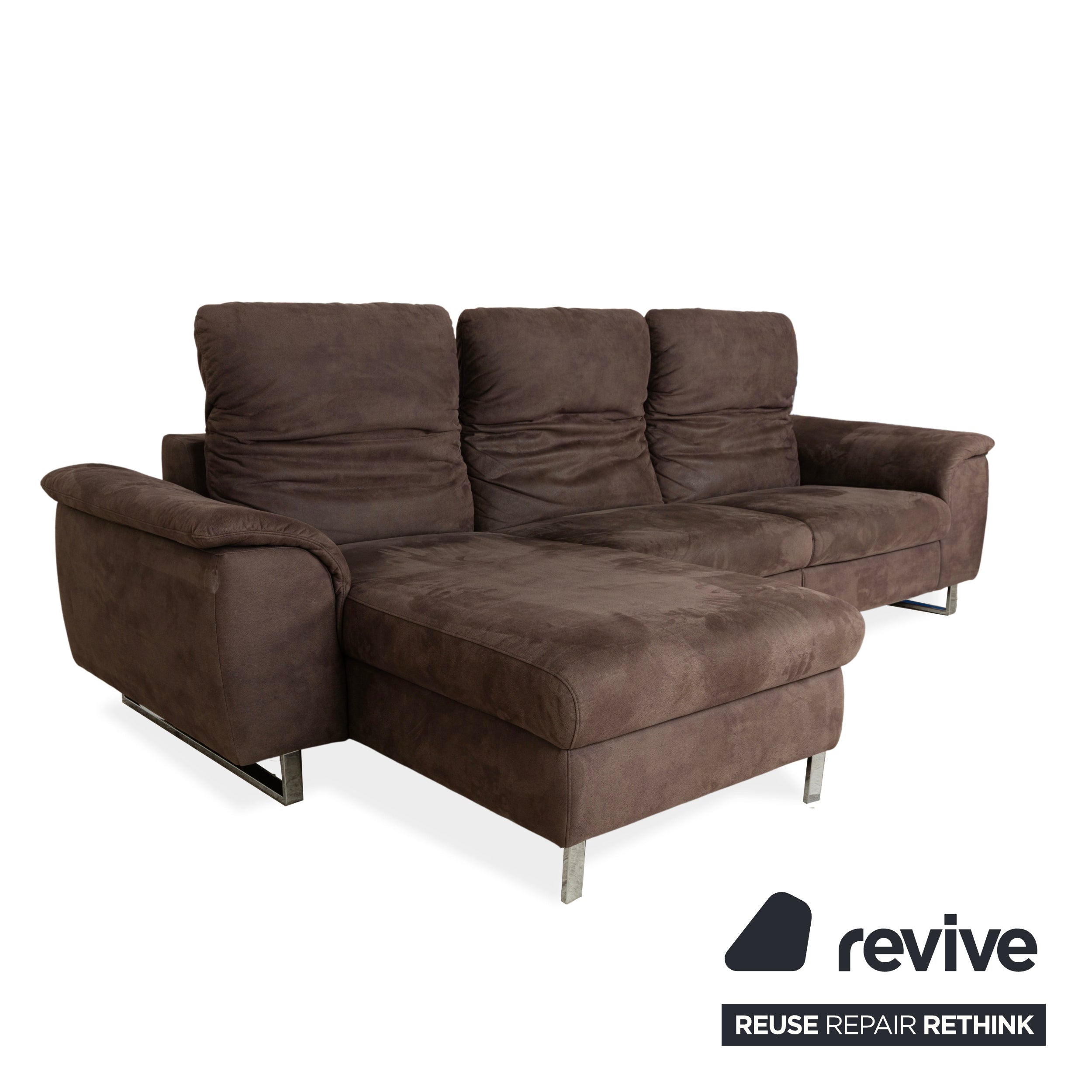Willi Schillig Sinaatra fabric corner sofa brown chaise longue left sofa couch