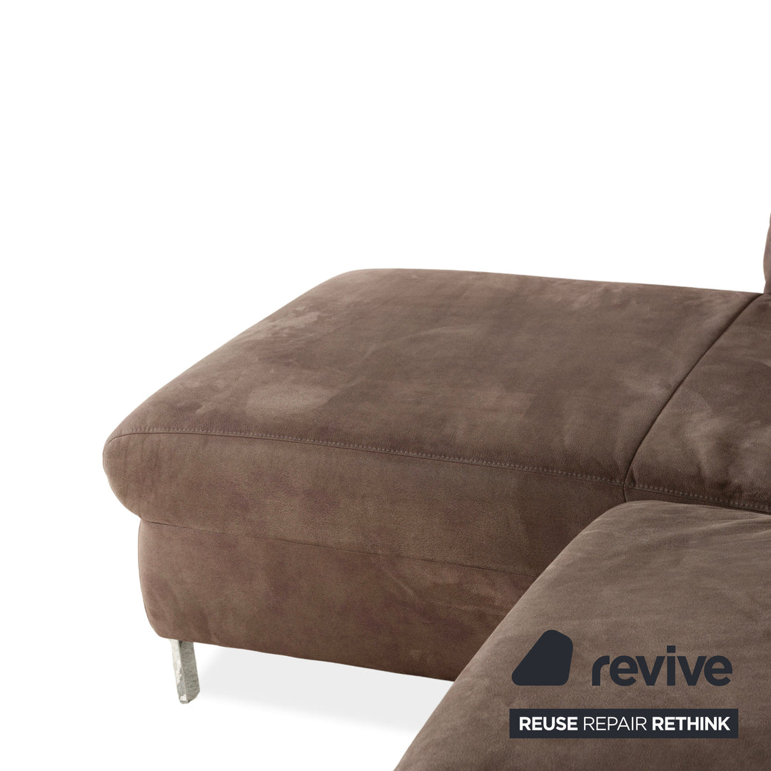 Willi Schillig Sinaatra canapé d'angle en tissu marron méridienne gauche canapé canapé