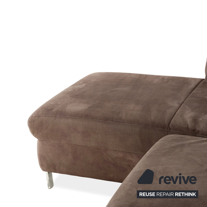 Willi Schillig Sinaatra canapé d'angle en tissu marron méridienne gauche canapé canapé