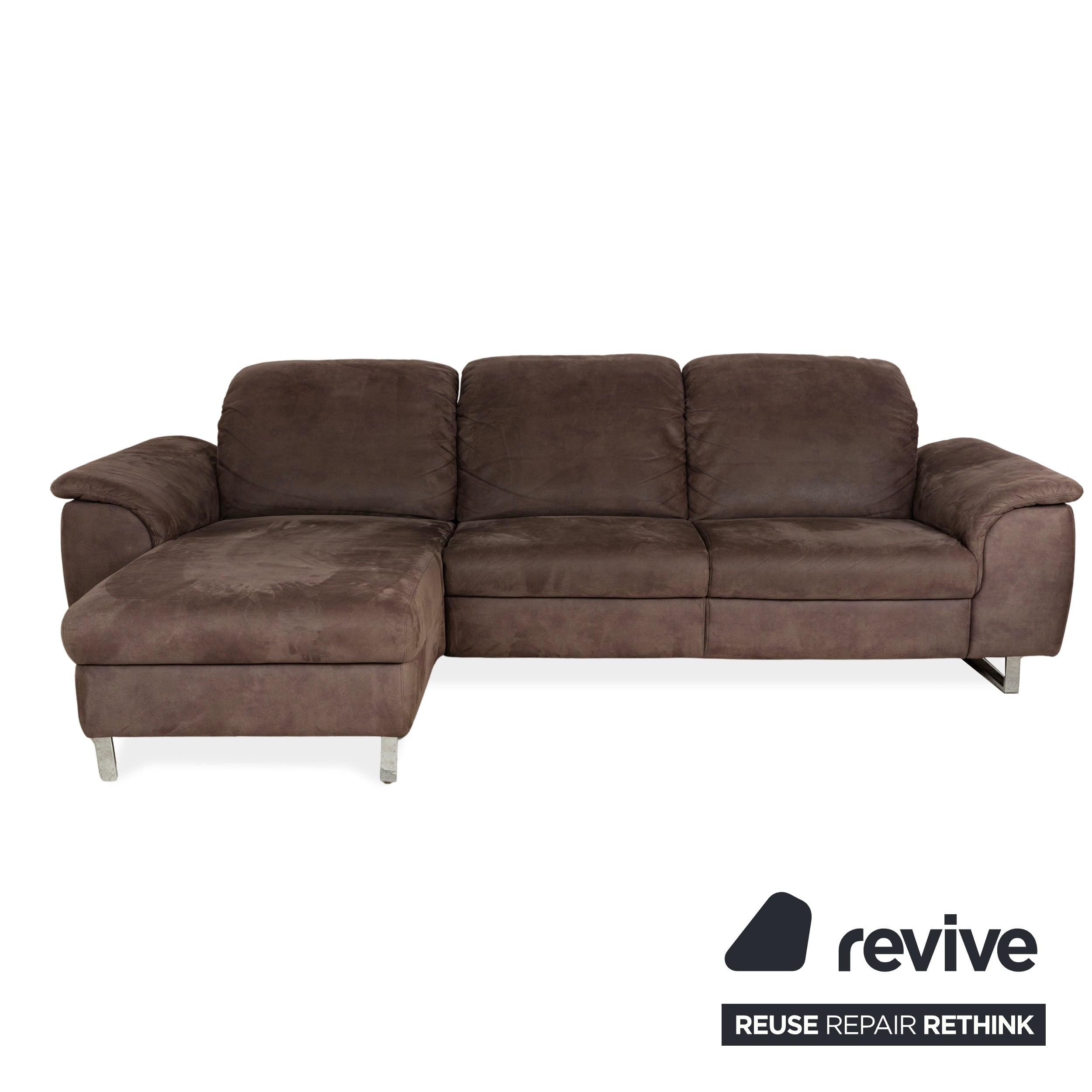 Willi Schillig Sinaatra fabric corner sofa brown chaise longue left sofa couch