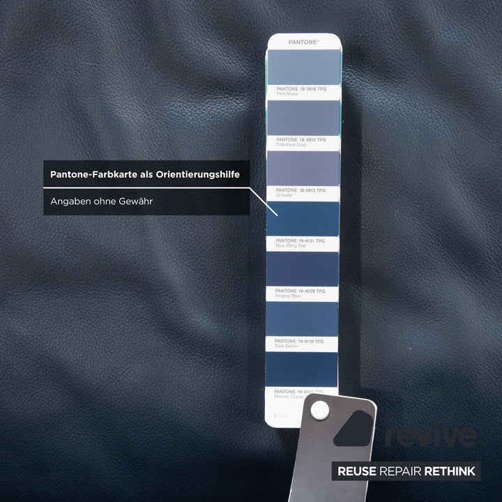 Willi Schillig Stella Leder Ecksofa Recamiere Blau Dunkelblau manuelle Funktion