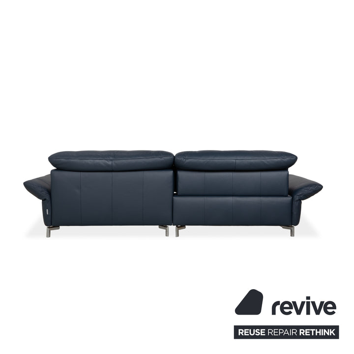 Willi Schillig Stella Leather Corner Sofa Chaise Blue Dark Blue Manual Function
