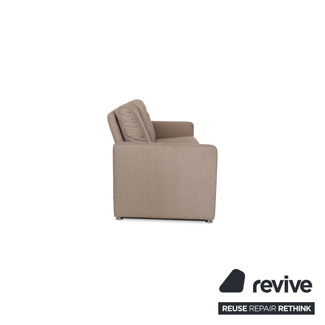 Willi Schillig Fabric Three-Seater Beige Sofa Couch
