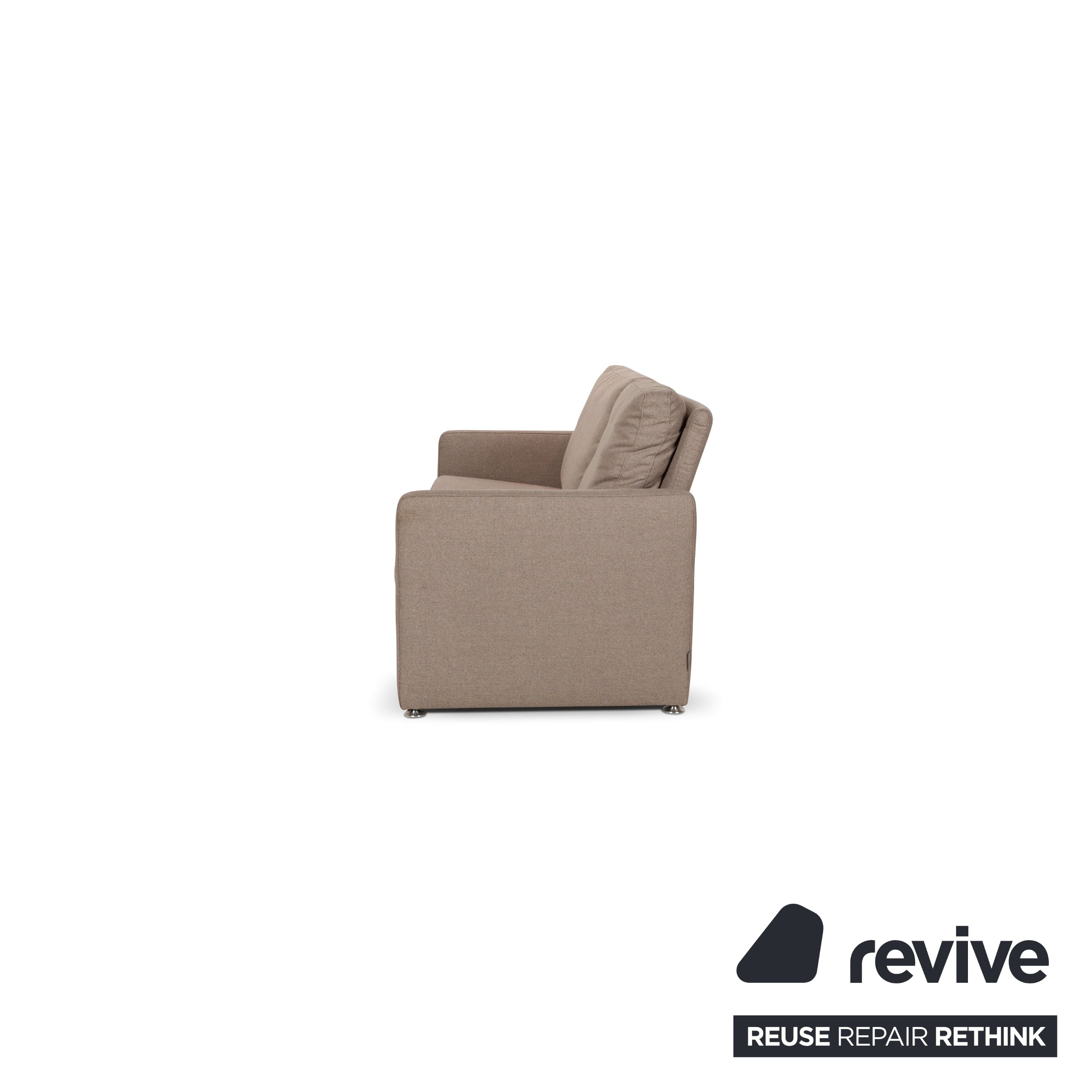 Willi Schillig Fabric Three-Seater Beige Sofa Couch