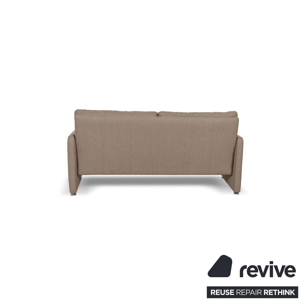Willi Schillig Fabric Three-Seater Beige Sofa Couch
