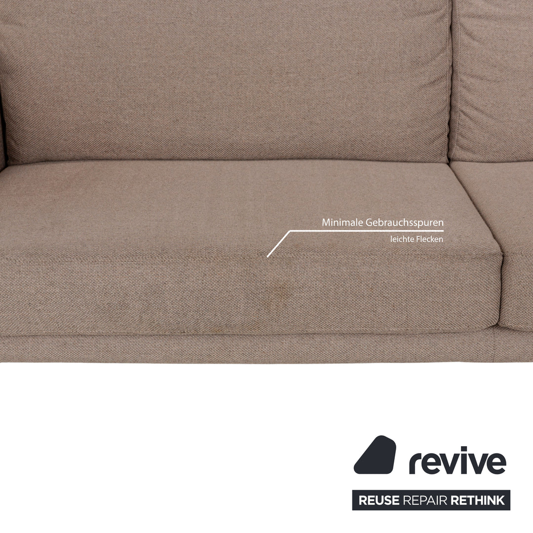 Willi Schillig Fabric Three-Seater Beige Sofa Couch