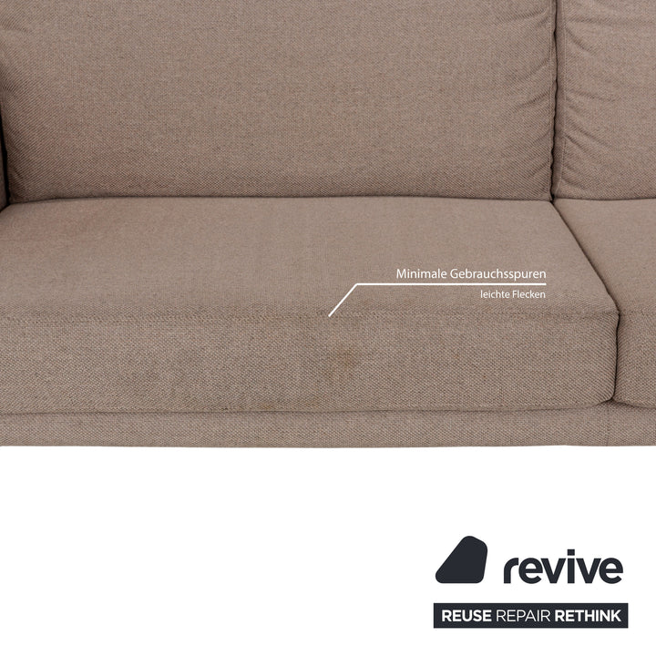 Willi Schillig Fabric Three-Seater Beige Sofa Couch