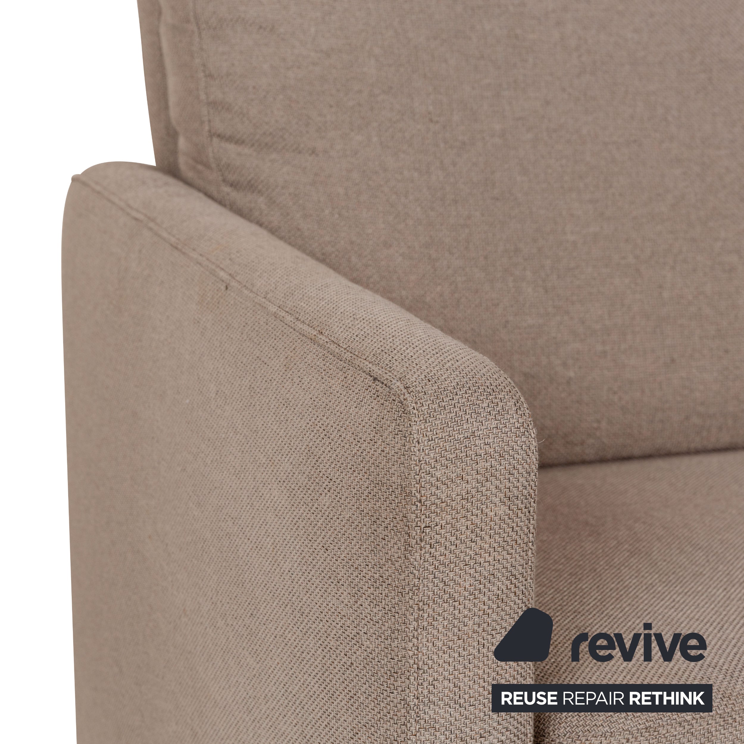 Willi Schillig Fabric Three-Seater Beige Sofa Couch