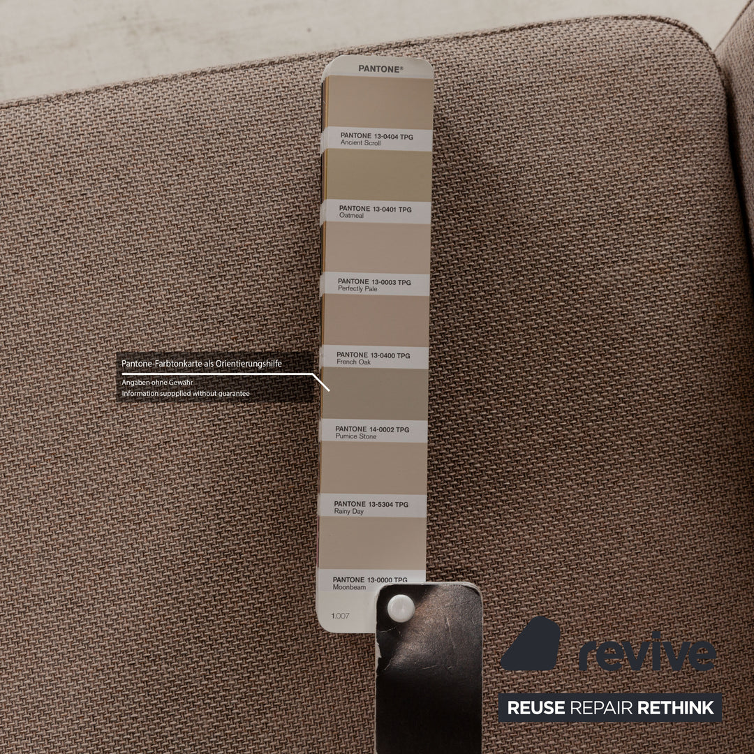 Willi Schillig Fabric Three-Seater Beige Sofa Couch