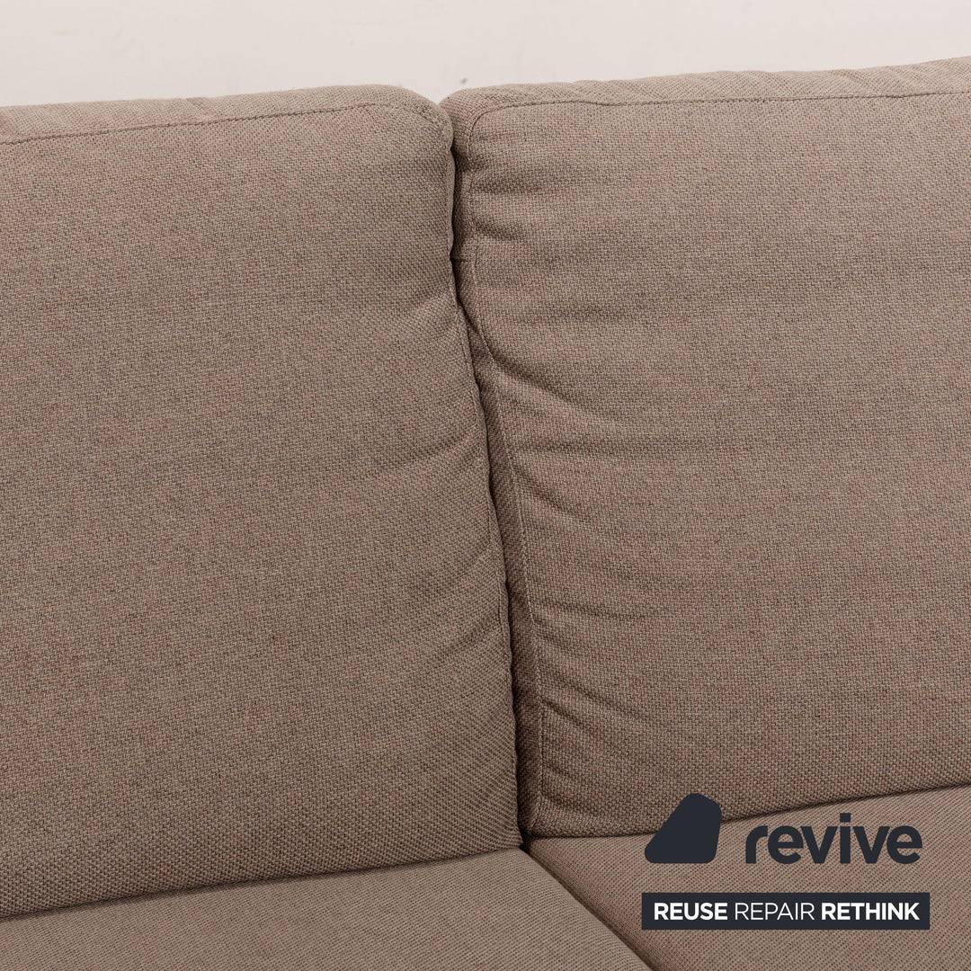 Willi Schillig Fabric Three-Seater Beige Sofa Couch