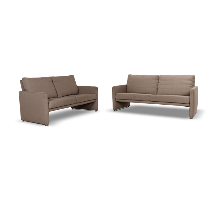 Willi Schillig Fabric Sofa Set Three-Seater Beige Sofa Couch