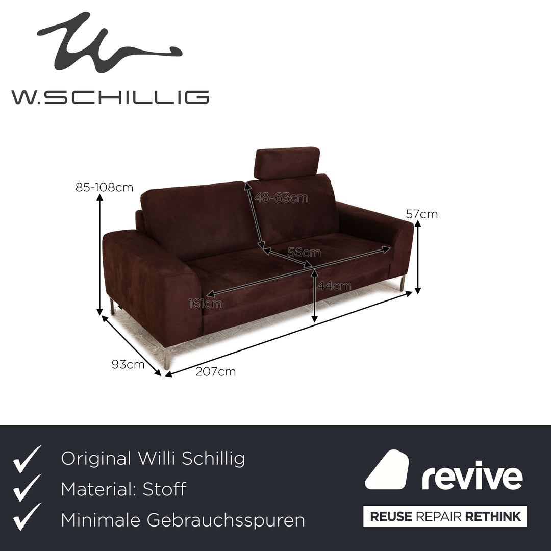 Willi Schillig Stoff Zweisitzer Braun Sofa Couch manuelle Funktion