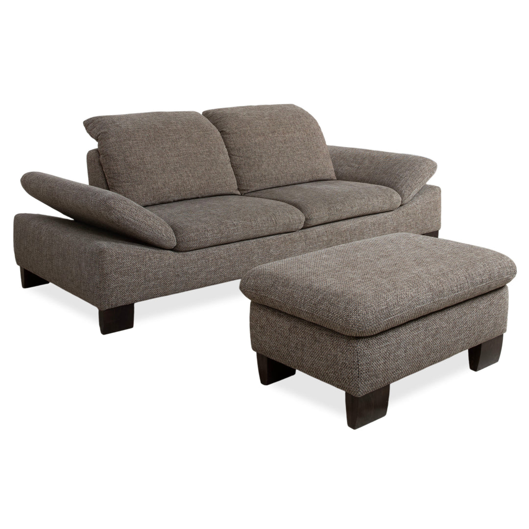 Willi Schillig fabric two-seater stool grey manual function sofa couch