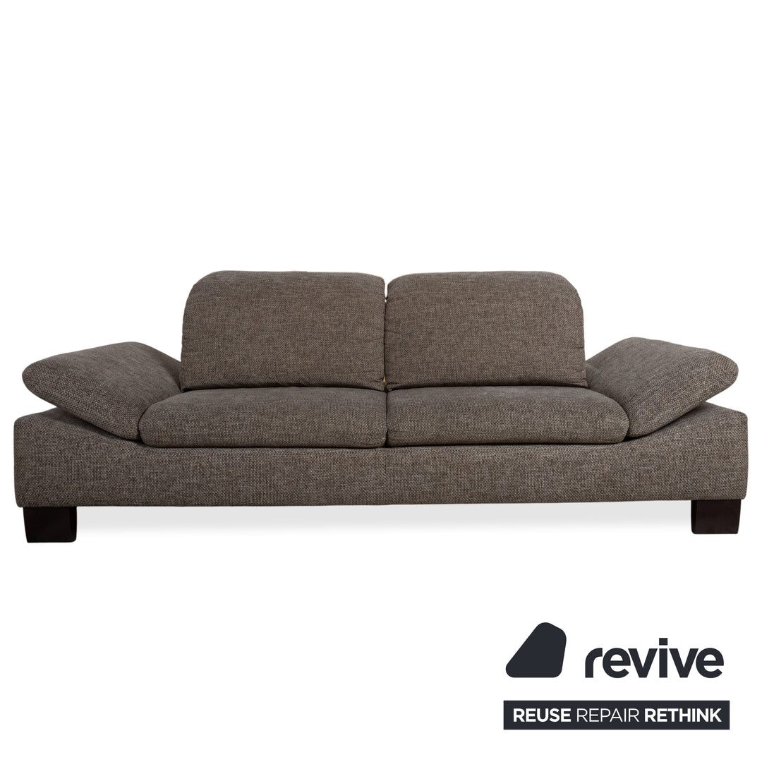 Willi Schillig fabric two-seater stool grey manual function sofa couch